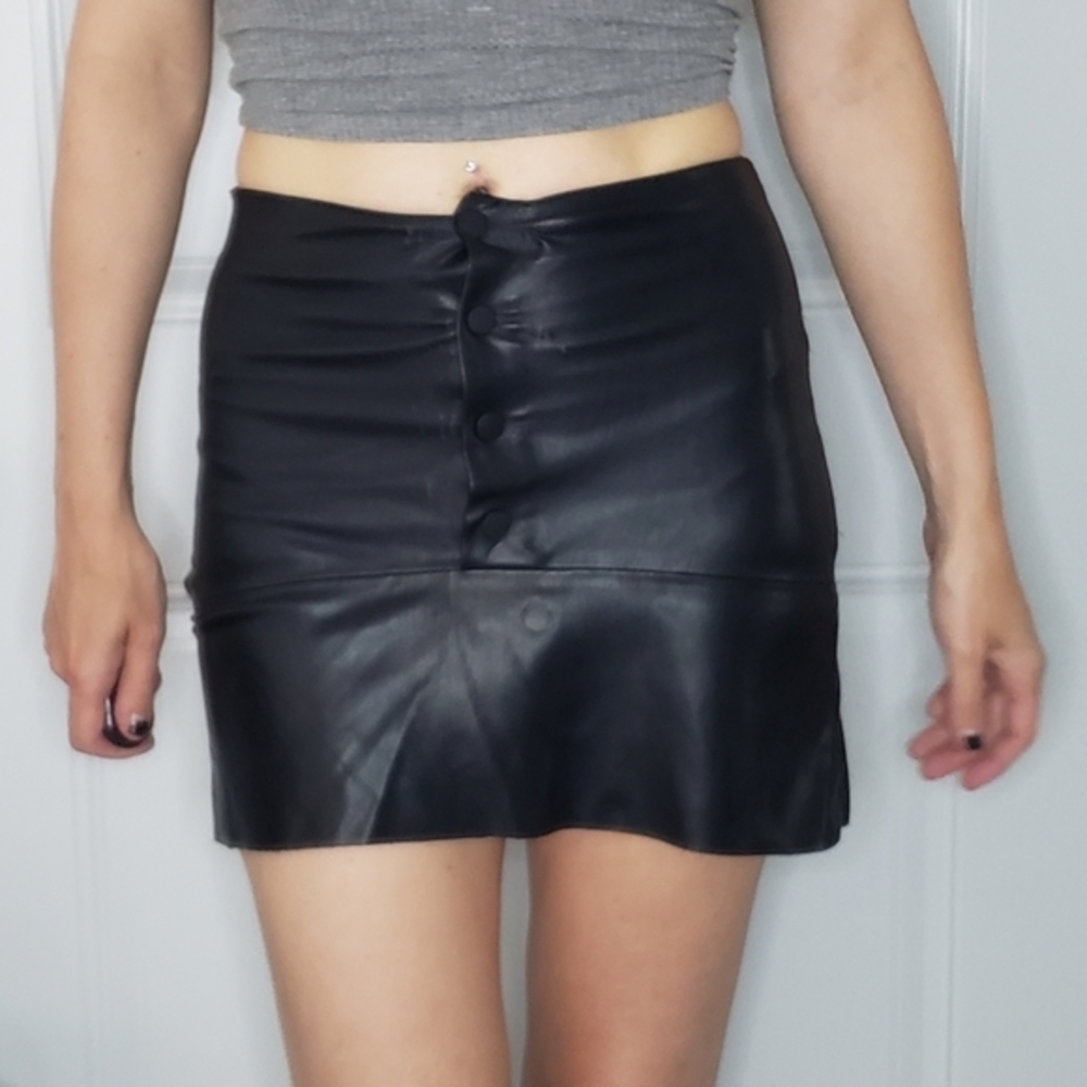 Zara Trafaluc Collection Faux Leather Skirt